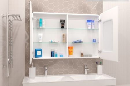 Зеркало-шкаф Continent Avenue МВК001 120х80 подвесной цвет белый