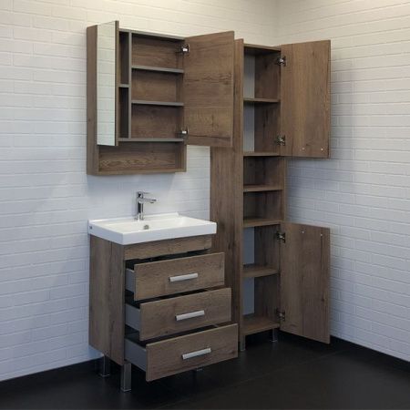 Тумба с раковиной Comforty Никосия 00-00008852CF 60х40 напольная цвет коричневый