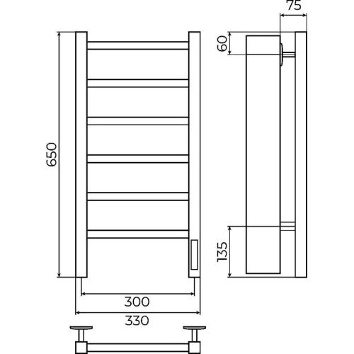 Полотенцесушитель Terminus 4670078557100 33х65 электрический хром - фото 3