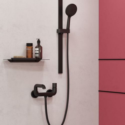 Смеситель для ванны и душа Iddis TWIST TWIBLBTi02WA настенный черный - фото 2