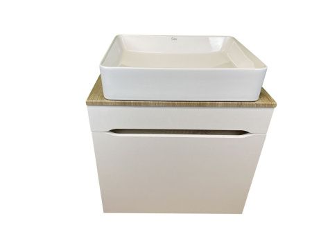 Тумба с раковиной Sintesi STL.W7018_SIN-LVB-APP-407 60х60 подвесная цвет белый