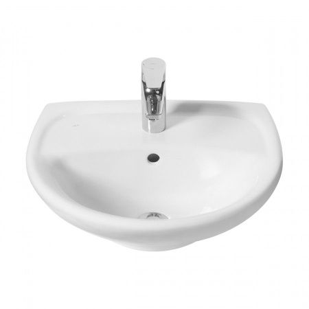 Раковина из сантехнического фарфора Jika Lyra 8142700001049 50х40 подвесная цвет белый 1 отверстие под смеситель