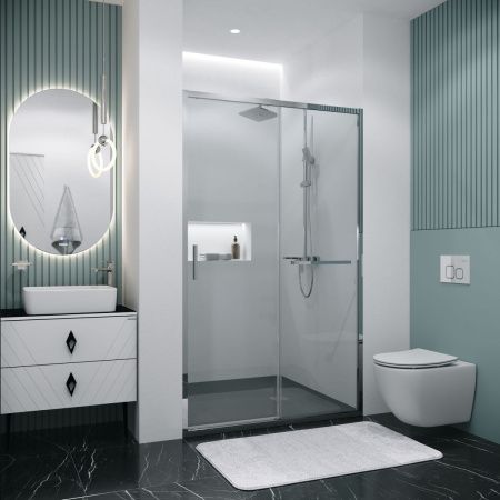 Душевая дверь Grossman Style 100.K33.05.130.10.00 130х195 стекло прозрачное профиль хром