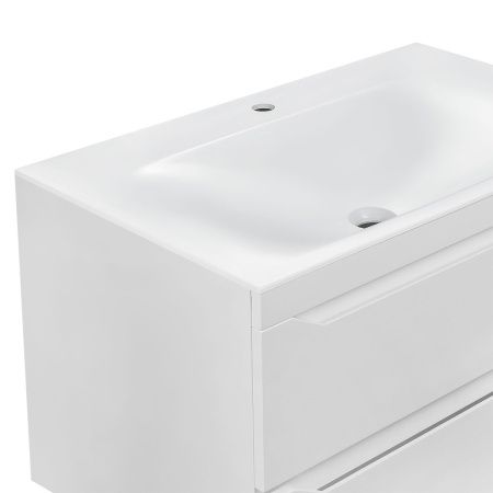 Раковина из искусственного камня Vincea VCB-1F800W 80х50 встраиваемая цвет белый 1 отверстие под смеситель