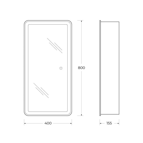 Зеркало-шкаф BelBagno Marino SPC-MAR-400/800-1A-LED-TCH 40х80 - фото 5