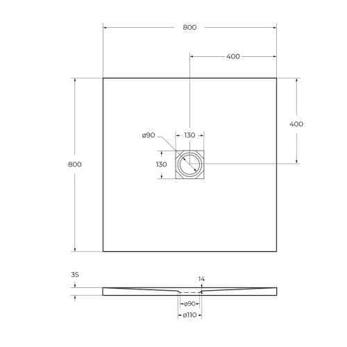 Душевой поддон BelBagno UNO TRAY-MR-UNO-A-80-35-W-NO 80х80 искусственный мрамор белый - фото 5