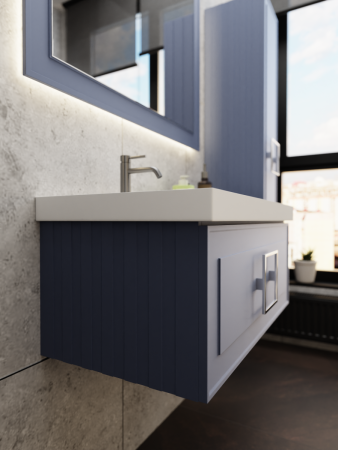 Тумба с раковиной La Fenice CUBO NFNC-01-CUB-BG-90-1-90L 90х50 подвесная цвет синий