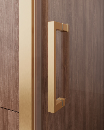 Душевая дверь Cezares MOLVENO MOLVENO-BF-1-120-C-BORO-IV 120х195 стекло прозрачное профиль золото брашированное