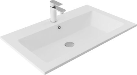 Раковина из искусственного камня Aquanet Электра 00326512 80х50 полувстраиваемая цвет белый 1 отверстие под смеситель