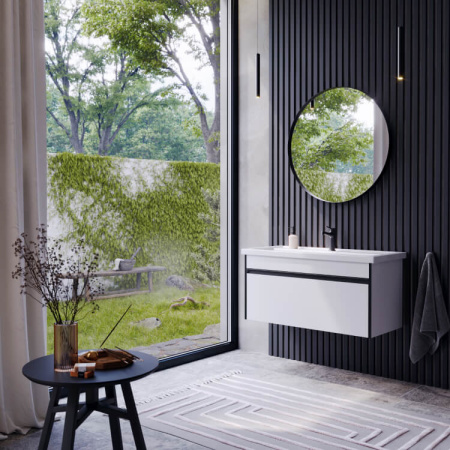 Тумба под раковину Aqwella Y URB0110W 97х44х46 подвесная цвет белый