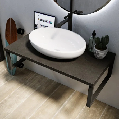 Столешница 1MarKa Grunge Loft У85837 90х50 накладная цвет серый