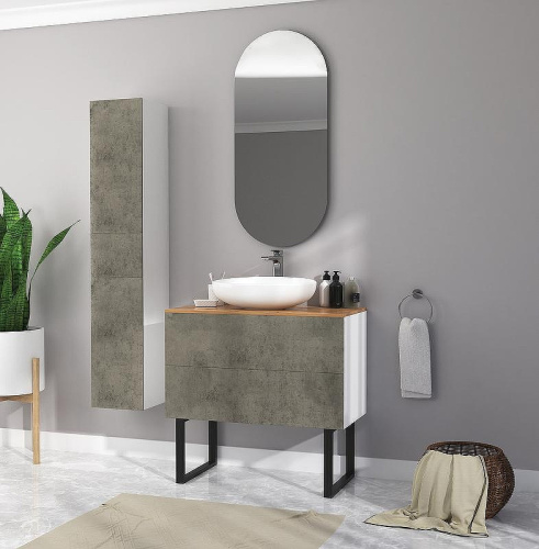 Зеркало в ванную 1MarKa Lola У85580 50х110 цвет серый - фото 3