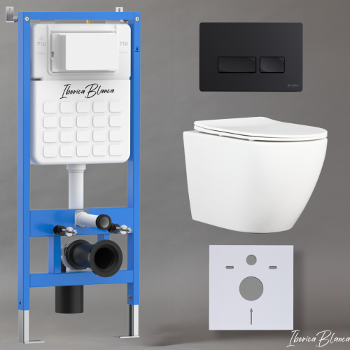 Комплект унитаз с инталляцией и клавишей смыва Iberica Blanca BILBAO ALTO IB001.BLA.234.212 - фото 2