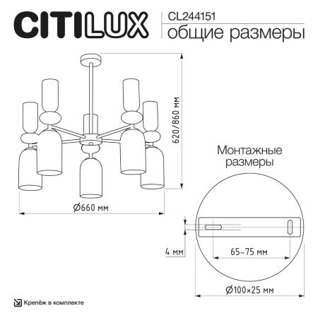 Люстра на штанге Citilux Tendy (Тенды) CL244151