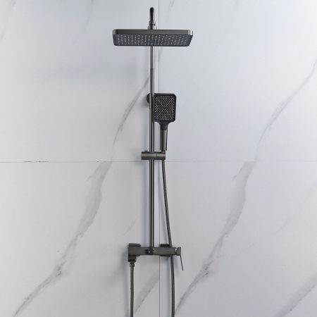 Душевая стойка Raffine F3699T настенная цвет оружейная сталь