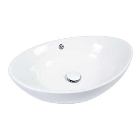 Раковина из сантехнического фарфора Bond Oval S55-590 59х38 накладная цвет белый глянцевый