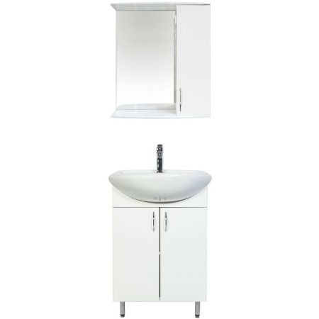 Тумба с раковиной Orange Лайт LA-50TUW+RA 50х40 напольная цвет белый