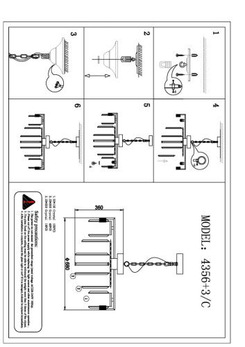 Люстра подвесная Newport 4350 4356+3/C chrome - фото 4