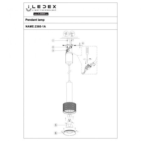 Светильник подвесной iLedex Delta (Делта) 2362-1 BK+GRP