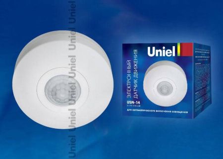 Датчик движения Uniel USN-14-360R-1200W-3LUX-6M-0,6-1,5m/s-WH