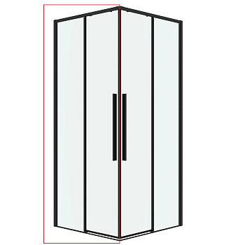 Душевая дверь Grossman Galaxy 1/2.K33.01.11.21.00 110х195 стекло прозрачное профиль черный матовый