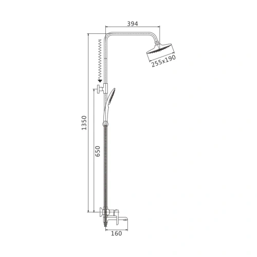 Душевая стойка Shevanik S6036F настенная цвет белый/хром - фото 3