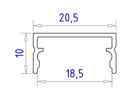 Алюминиевый накладной профиль Ambrella Light Alum Profile (Алум Профиле) GP2001AL