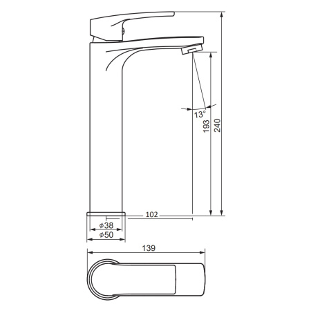 Смеситель Damixa Eclipse 2.0 480250000 на раковину хром