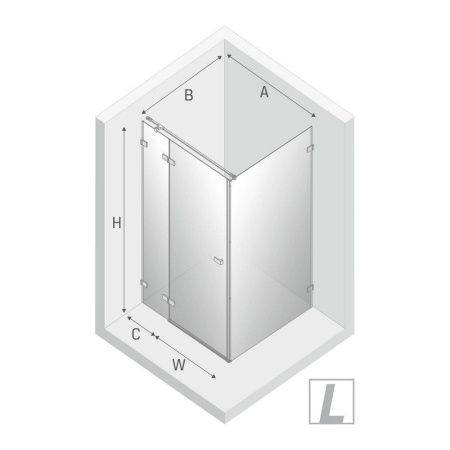 Душевой уголок New Trendy AVEXA Chrome EXK-1459 90х80 стекло прозрачное профиль хром без поддона