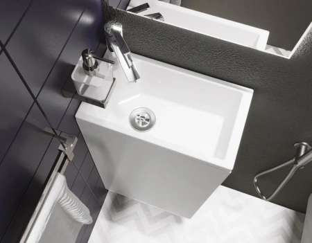 Тумба с раковиной 1MarKa Laura У85929 40х20 напольная цвет белый