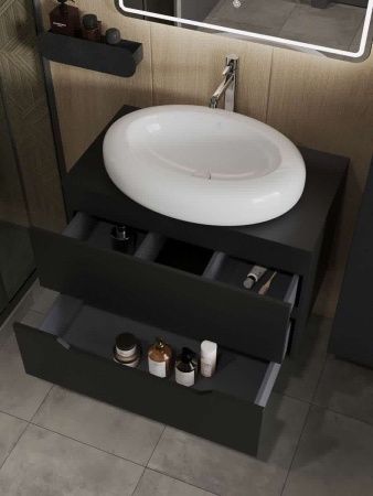 Тумба с раковиной Orange Line Li-80TubMDF+B08-640W 80х50