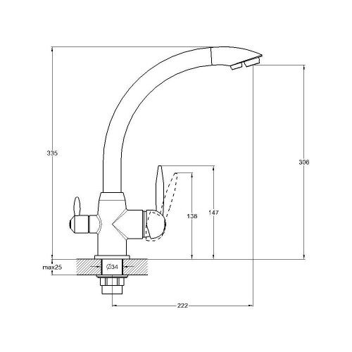 Смеситель для кухни G.Lauf GOP GOP18-A093KB на столешницу черный - фото 3
