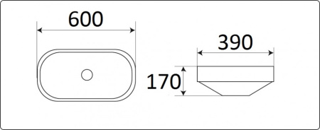 Раковина из санфаянса CeramaLux 5006C 60х39 встраиваемая цвет белый