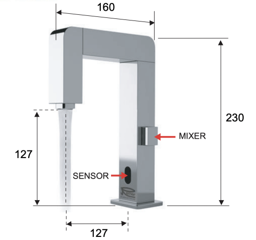 Смеситель Remer Sensor SE18 на раковину хром - фото 2