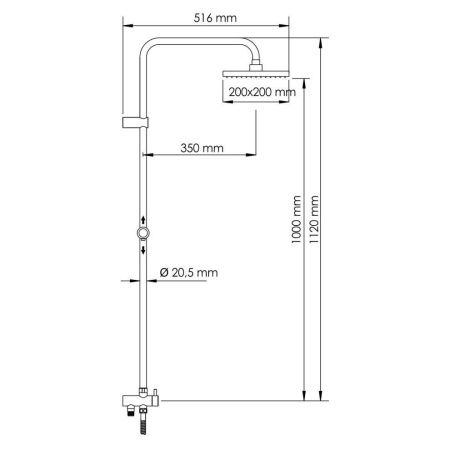 Душевая стойка Wasserkraft Exter 1600 A040 настенная цвет бронза