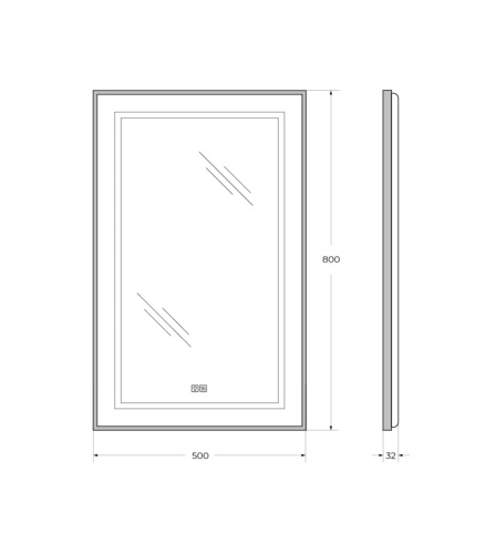 Зеркало BelBagno Kraft SPC-KRAFT-500-800-LED-TCH-WARM-NERO 50х80 - фото 5