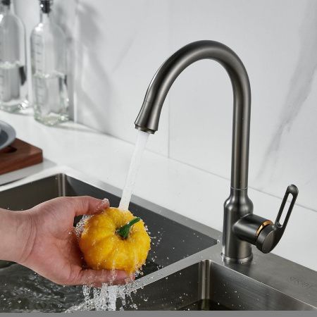 Смеситель для кухни Raffine F103T на мойку оружейная сталь