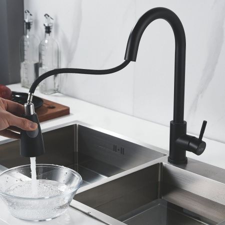 Смеситель для кухни Raffine F213H на мойку черный