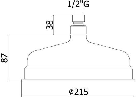 Верхний душ с держателем Paffoni Belinda ZSOF046BR + ZSOF034BR 20х40 бронза