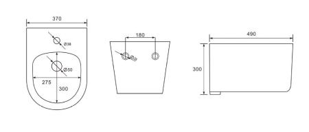 Биде подвесное Aquatek МИЯ AQ1004-MB цвет черный