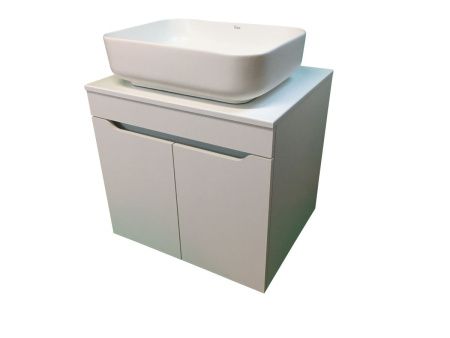 Тумба с раковиной Sintesi STL.W7019_SIN-LVB-APP-409WM 60х60 подвесная цвет белый