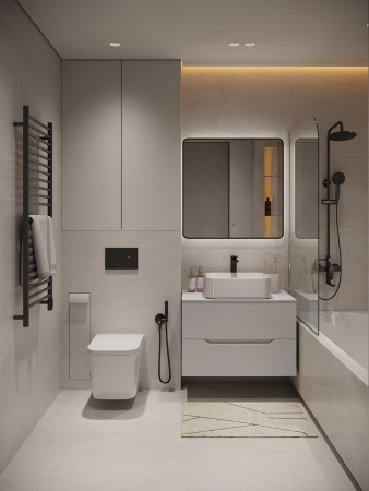 Душевая стойка Agger Brilliant A0393344 настенная цвет черный