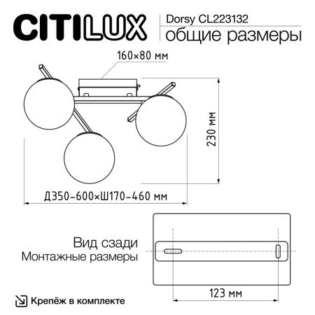 Светильник настенно-потолочный Citilux Dorsy (Дорсы) CL223132