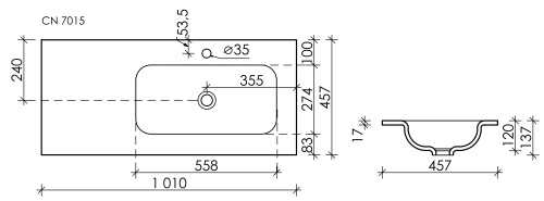 Раковина Ceramica Nova GRACE 101 см CN7015MB накладная цвет черный матовый - фото 3