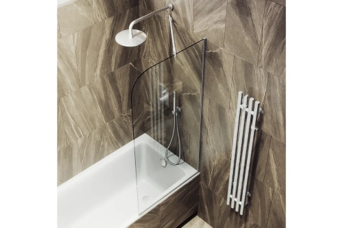 Душевая шторка на ванну Maybah Glass MGV-154-4у 74х140 стекло прозрачное профиль хром матовый ориентация универсальная - фото 4 Душевая шторка на ванну Maybah Glass MGV-154-4у 74х140 стекло прозрачное профиль хром матовый ориентация универсальная - фото 4