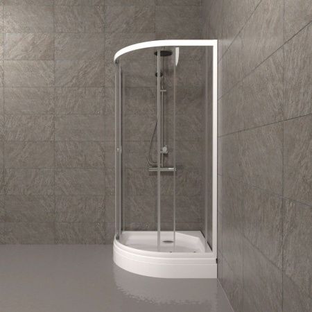 Душевой уголок Тритон Ультра Щ0000061784 80х80 стекло прозрачное профиль белый с поддоном
