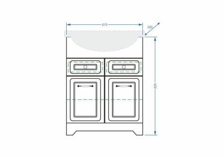 Тумба под раковину Stella Polar Кармела ольха SP-00000173 60х30 напольная цвет белый