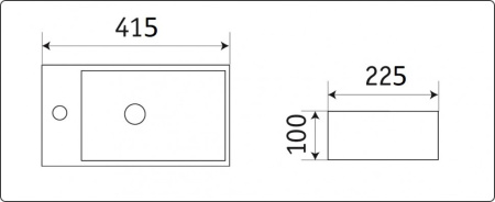 Раковина из санфаянса CeramaLux D1043 42х23 подвесная цвет белый 1 отверстие под смеситель