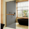 Душевая перегородка Maybah Glass MGD-712-3ш 109х195 стекло тонированное профиль золото глянцевое
