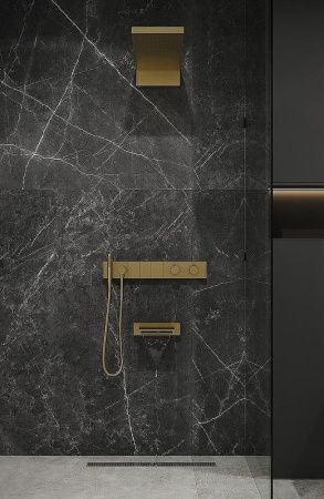 Душевая система Boheme Zodiac 133-2-G встраиваемая в стену цвет золото с термостатом